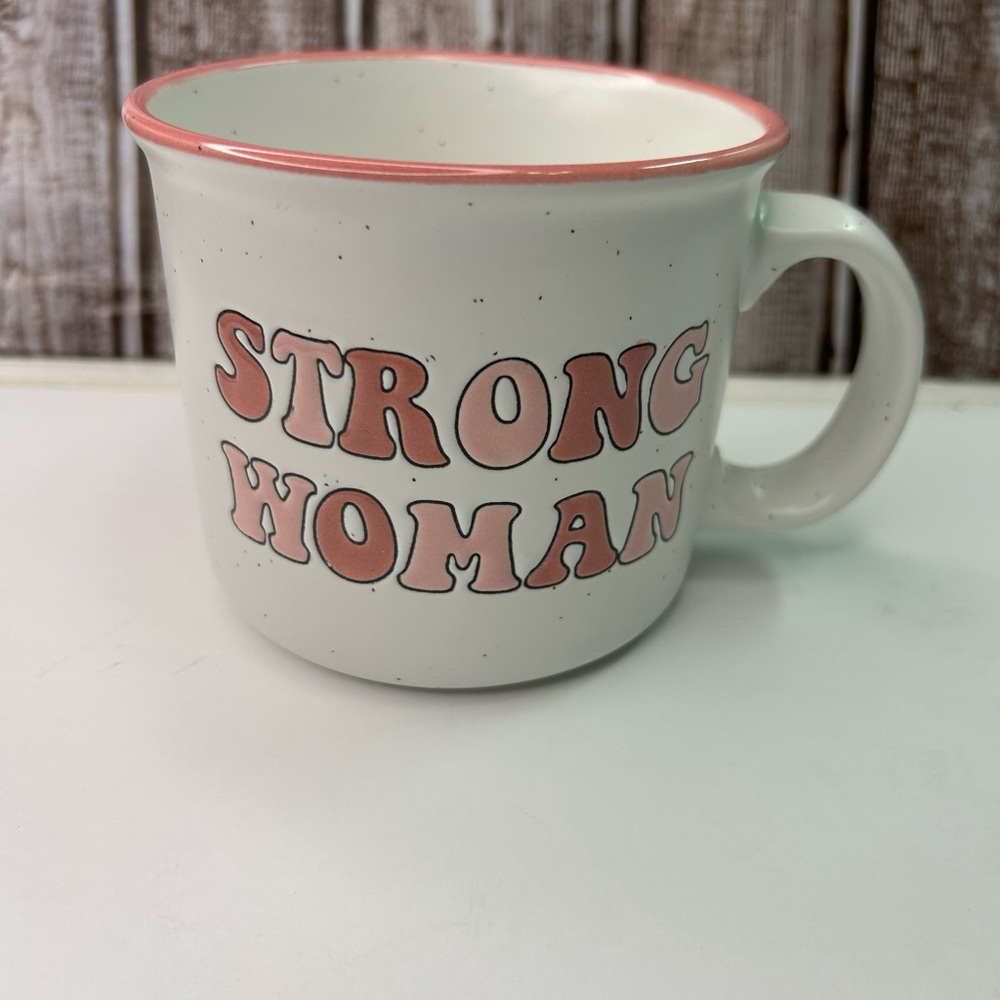 Sheffield Home White and Pink Strong Woman Coffee Tea Mug Cup